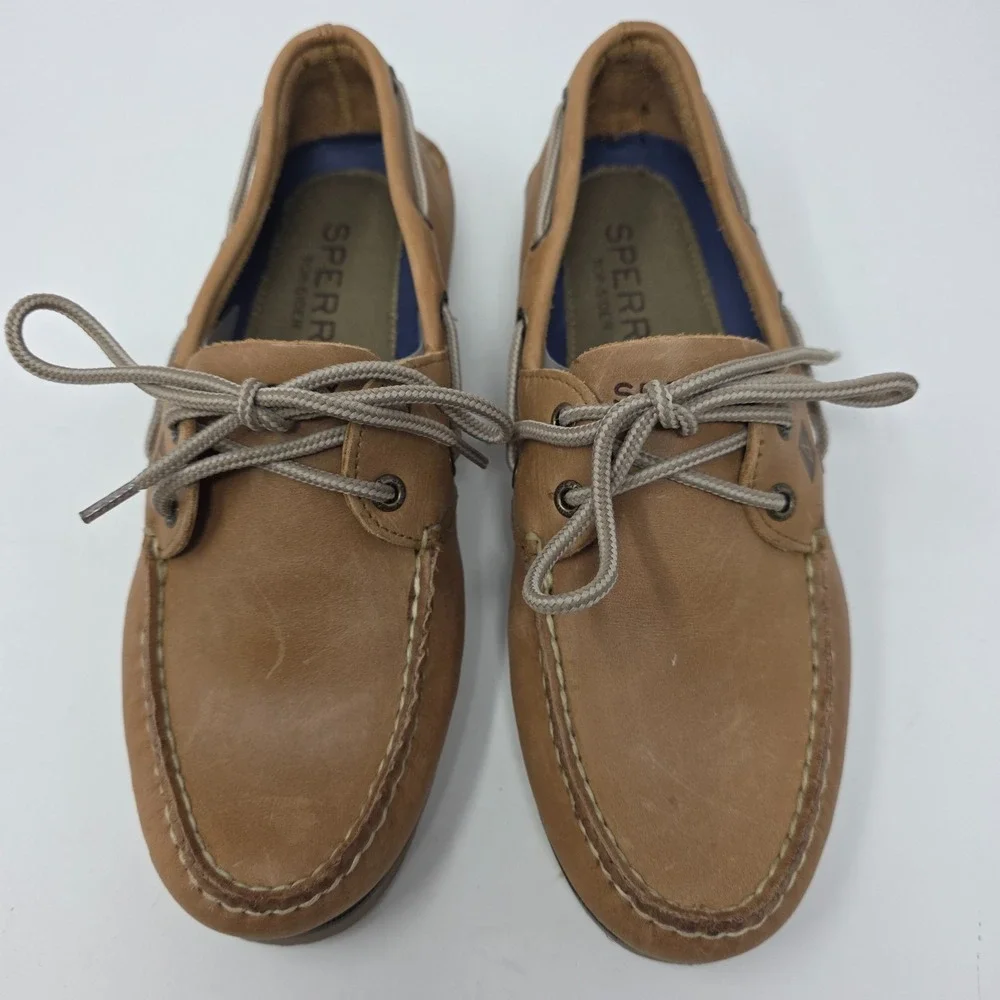 Sperry Topsider Boat Shoes Mens 8W Brown Lace Up Round Toe Casual Comfort